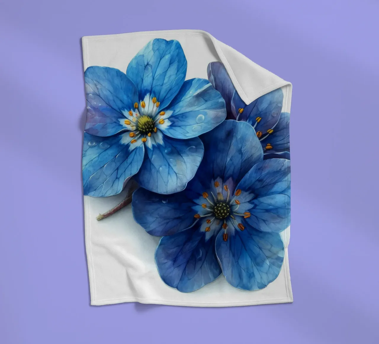 Fiore Forget Me Not 3 coperta in pile da Bold Blooms