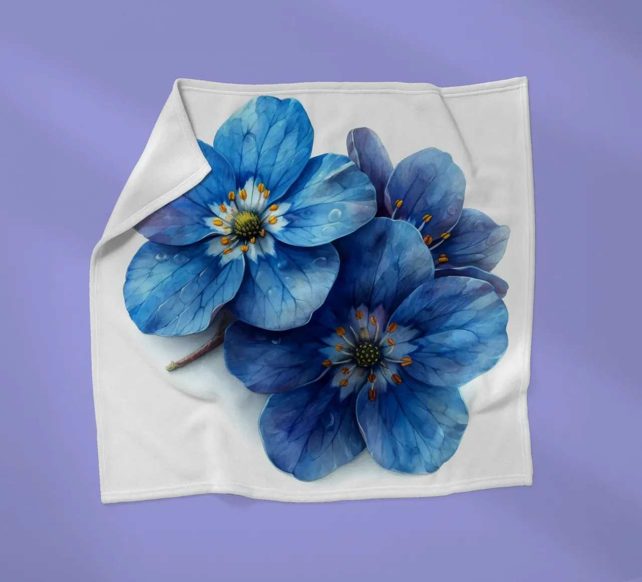 Fiore Forget Me Not 3 coperta in pile da Bold Blooms