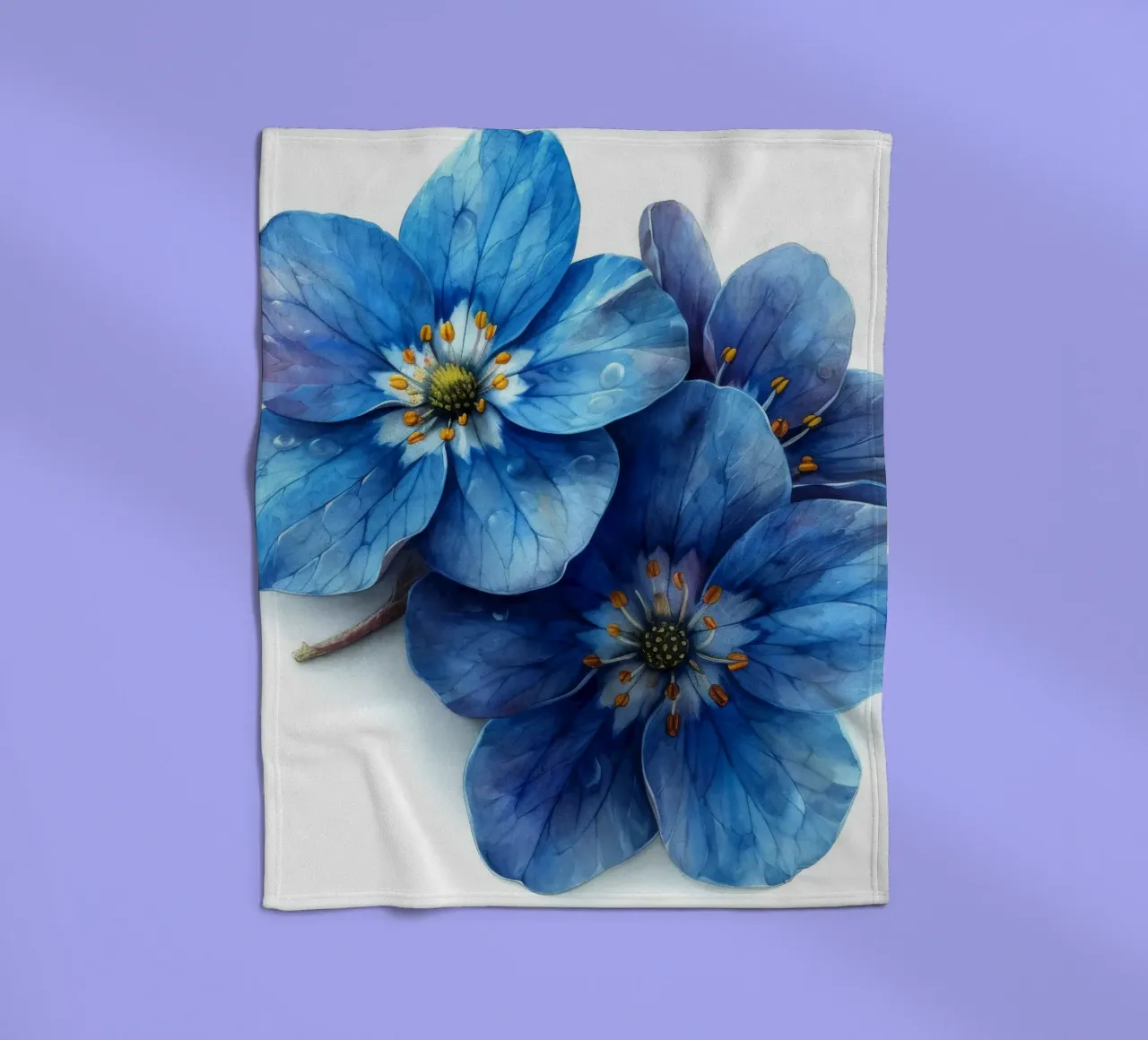 Fiore Forget Me Not 3 coperta in pile da Bold Blooms