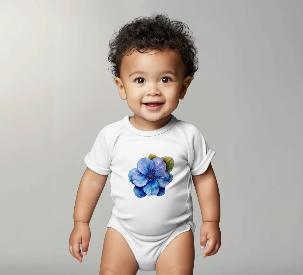Fiore Forget Me Not 1 body neonato maniche corte da Bold Blooms