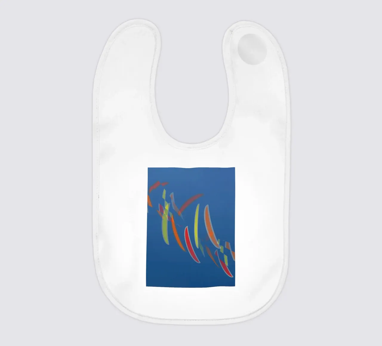 Abstract geometric pattern in blue baby bib by Something for you