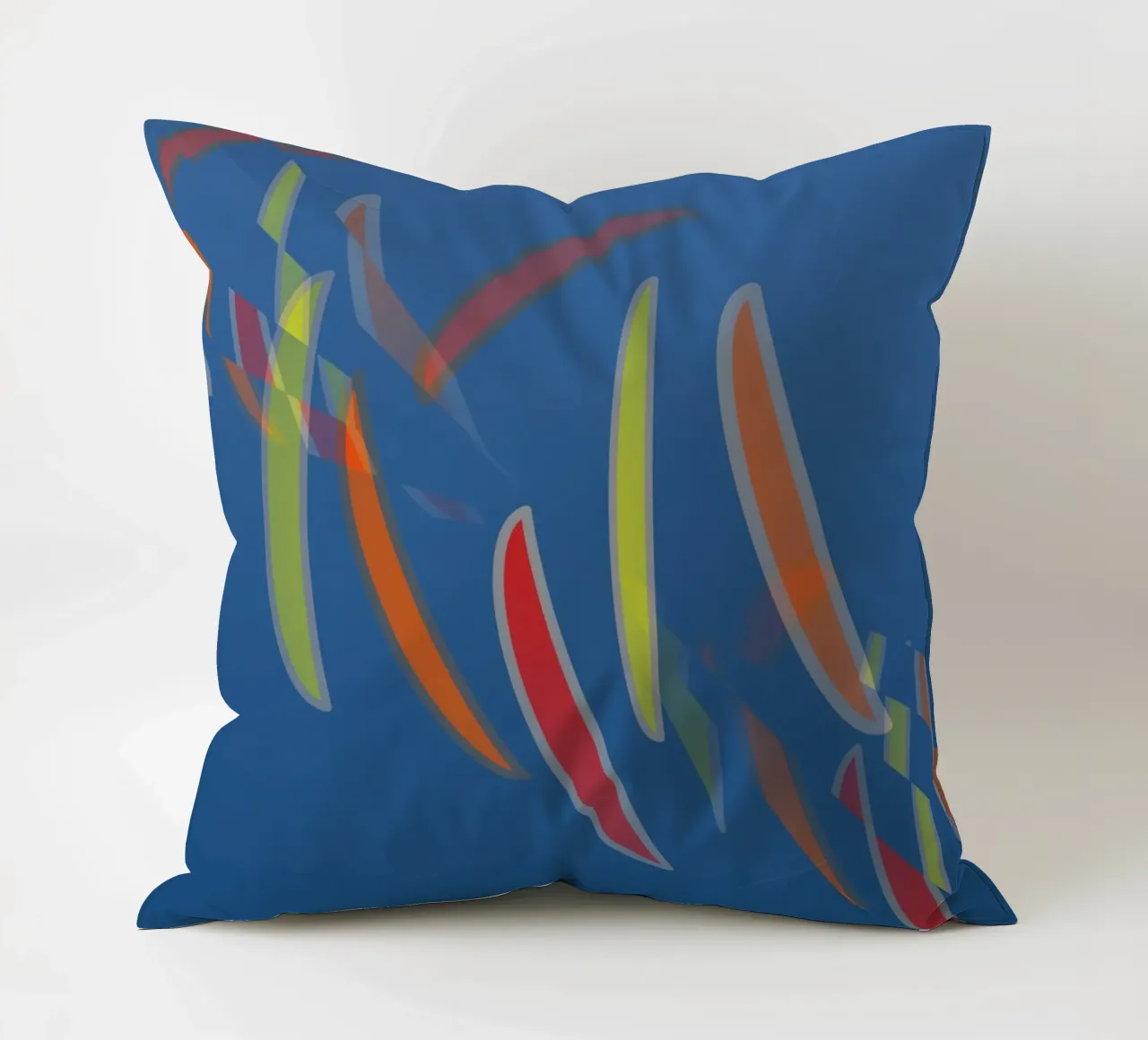 Abstract geometric pattern in blue decorative cushion by Something for you