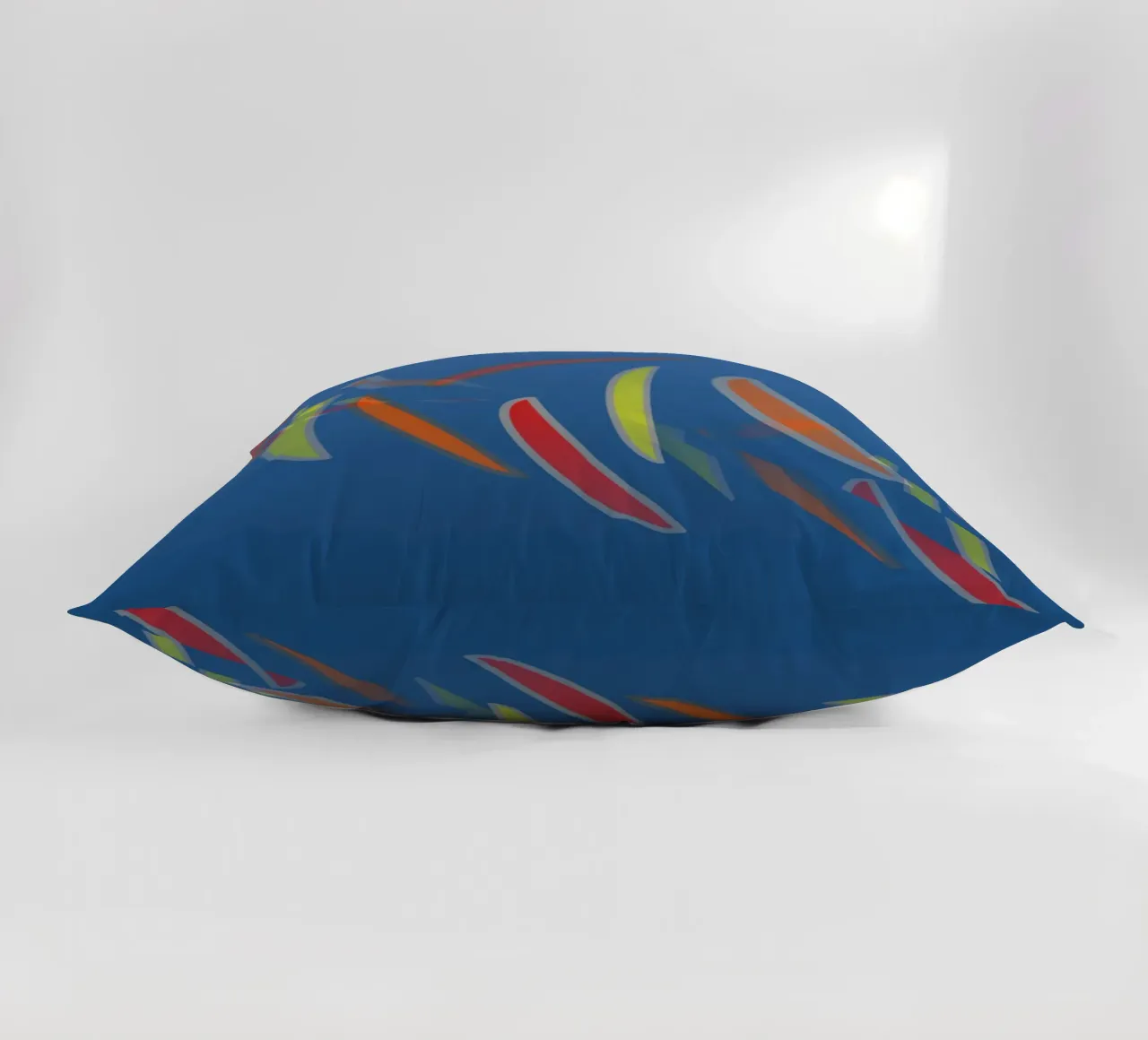 Abstract geometric pattern in blue decorative cushion by Something for you