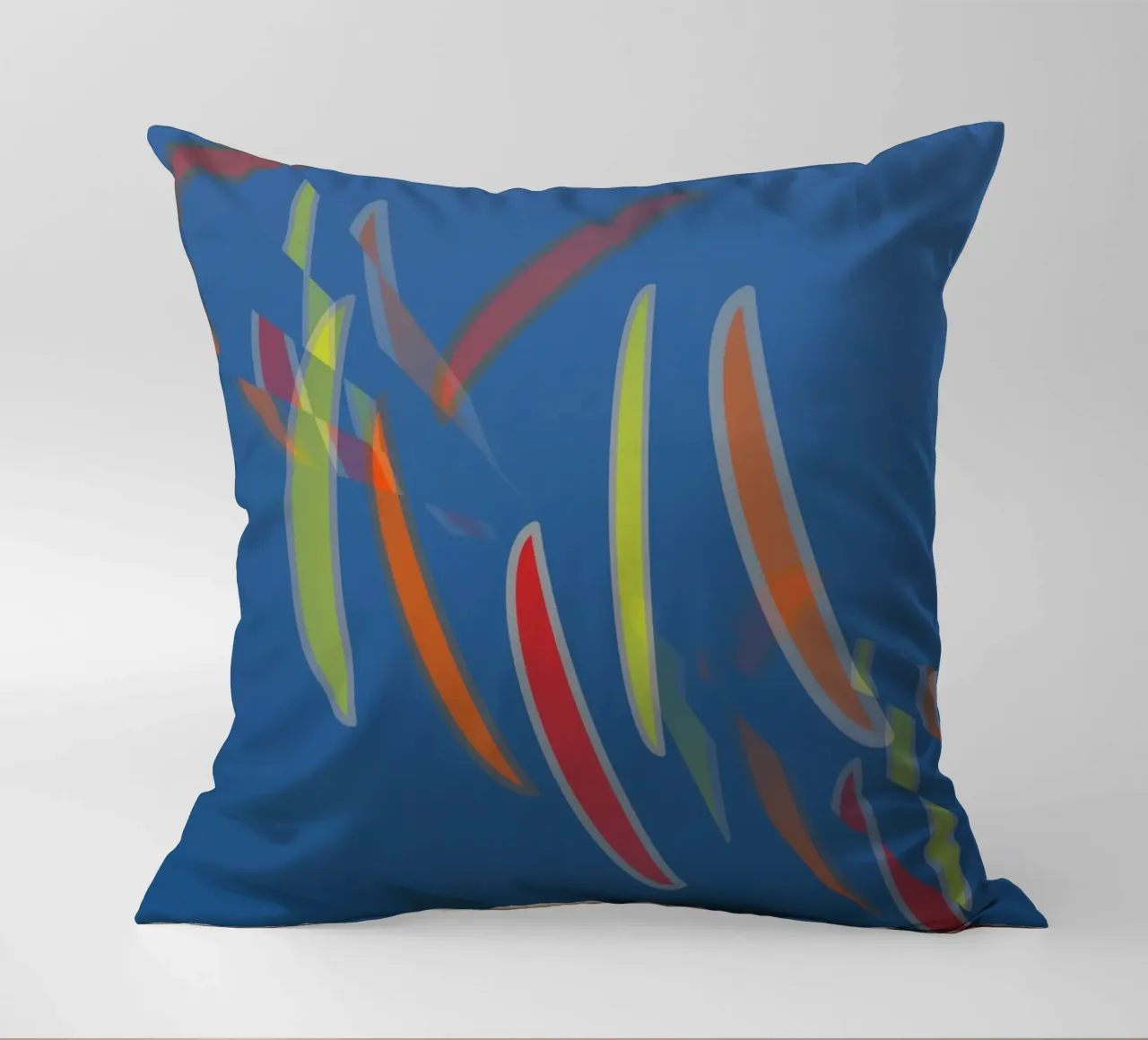 Abstract geometric pattern in blue decorative cushion by Something for you