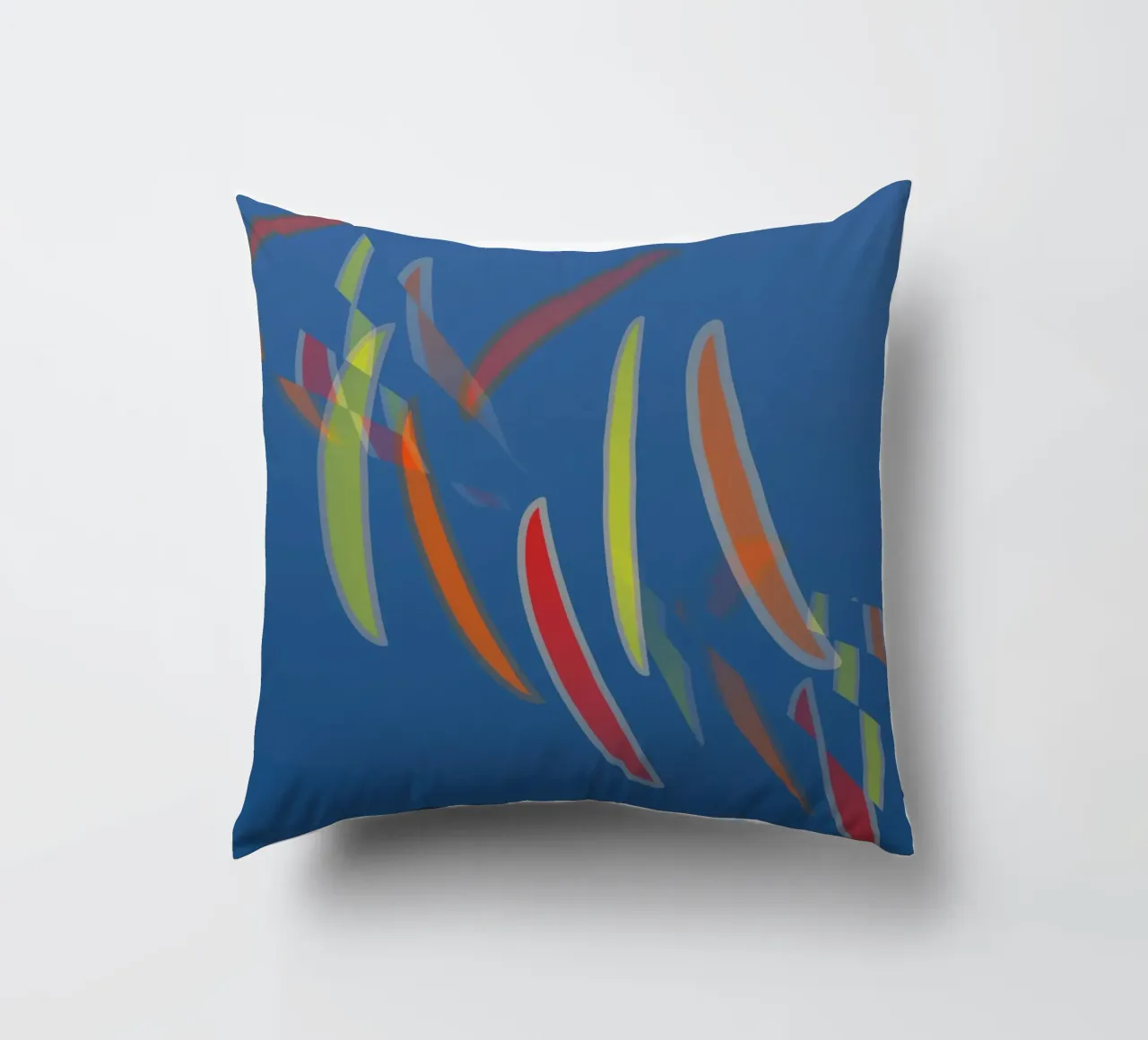 Abstract geometric pattern in blue decorative cushion by Something for you