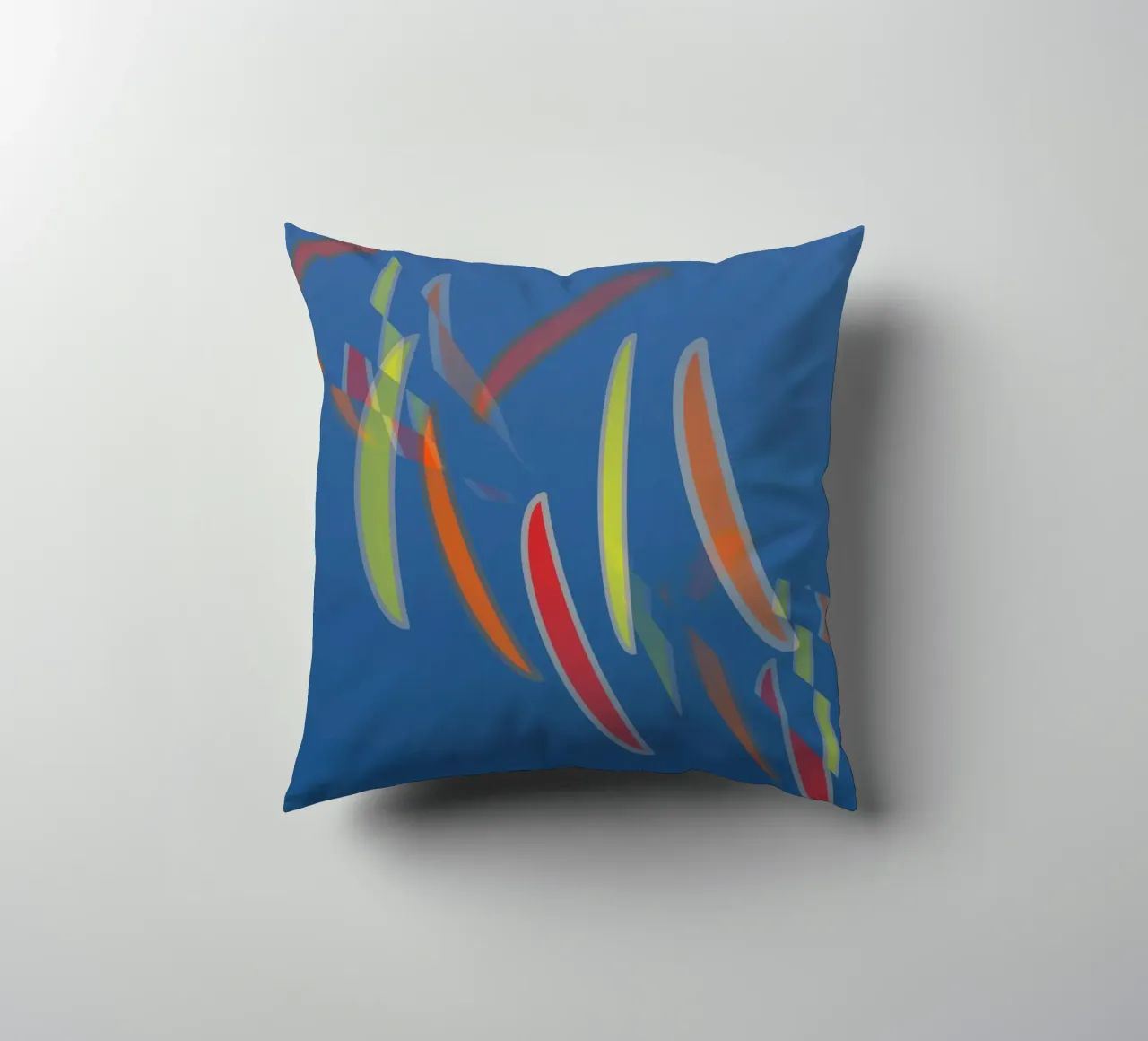 Abstract geometric pattern in blue decorative cushion by Something for you