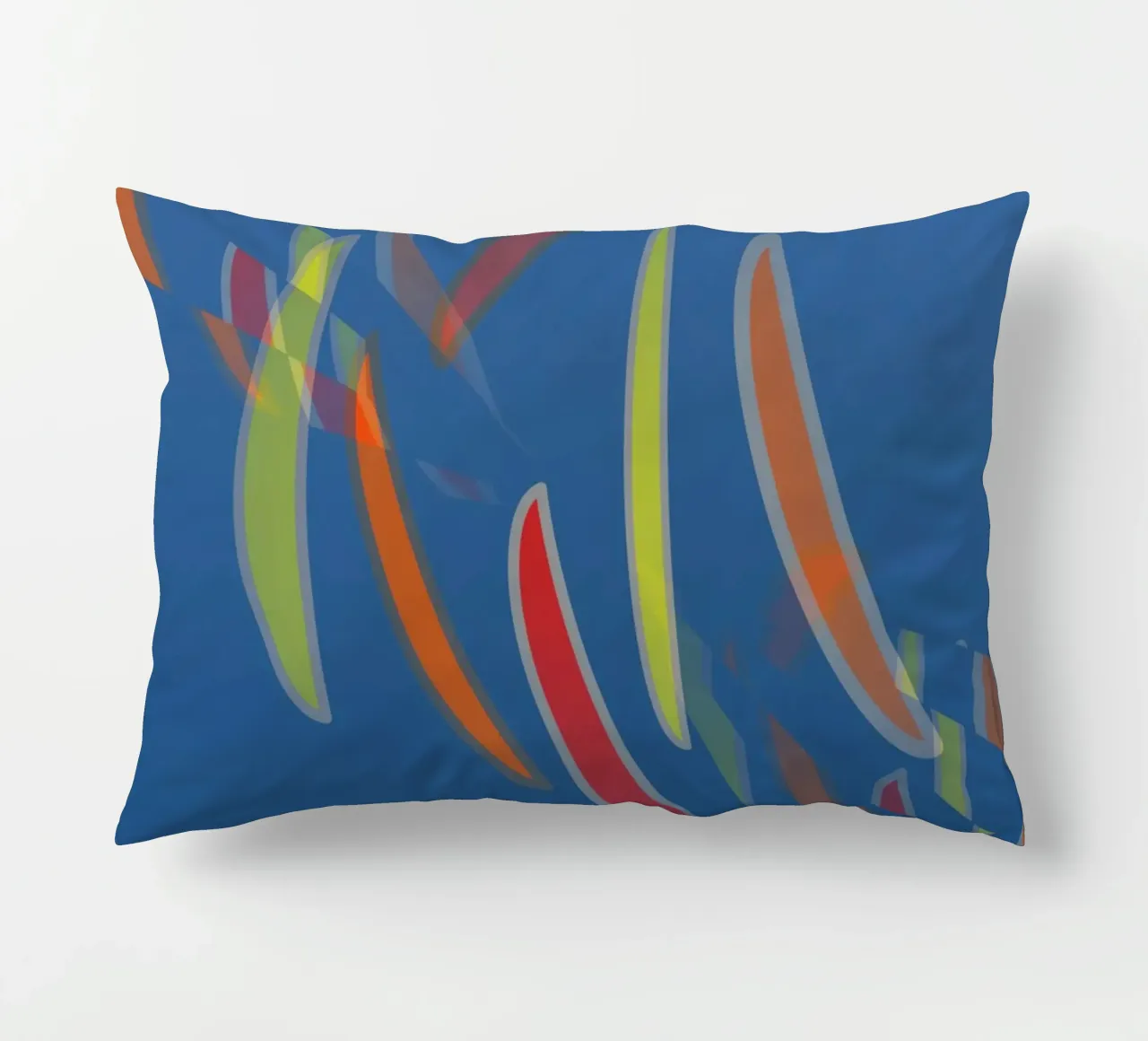 Abstract geometric pattern in blue decorative cushion by Something for you