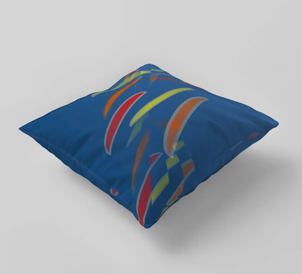 Abstract geometric pattern in blue decorative cushion by Something for you