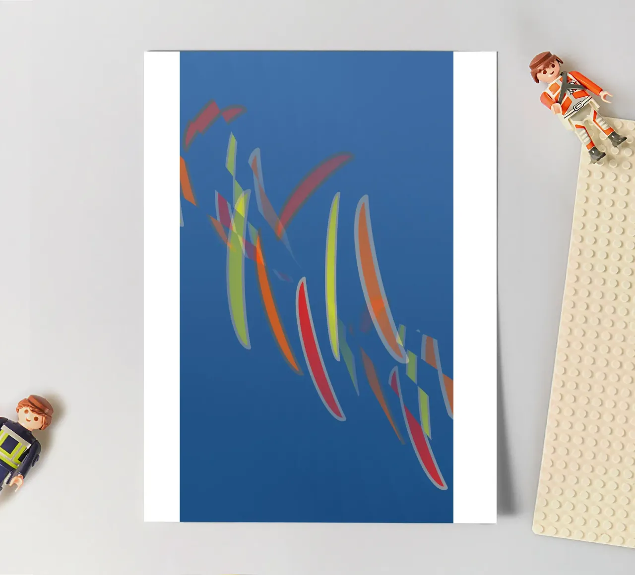 Abstract geometric pattern in blue sticker sheet by Something for you