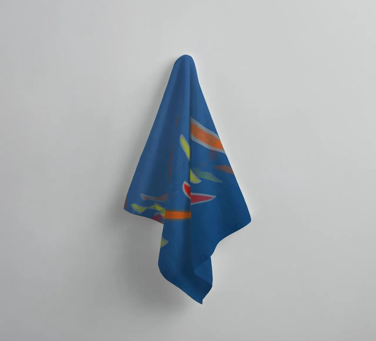 Abstract geometric pattern in blue towel by Something for you