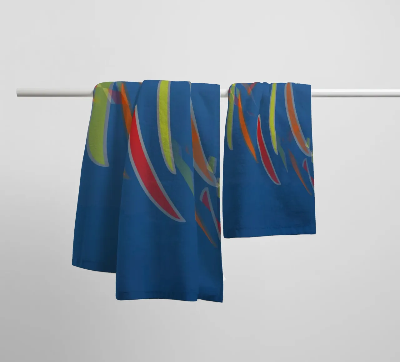 Abstract geometric pattern in blue towel by Something for you