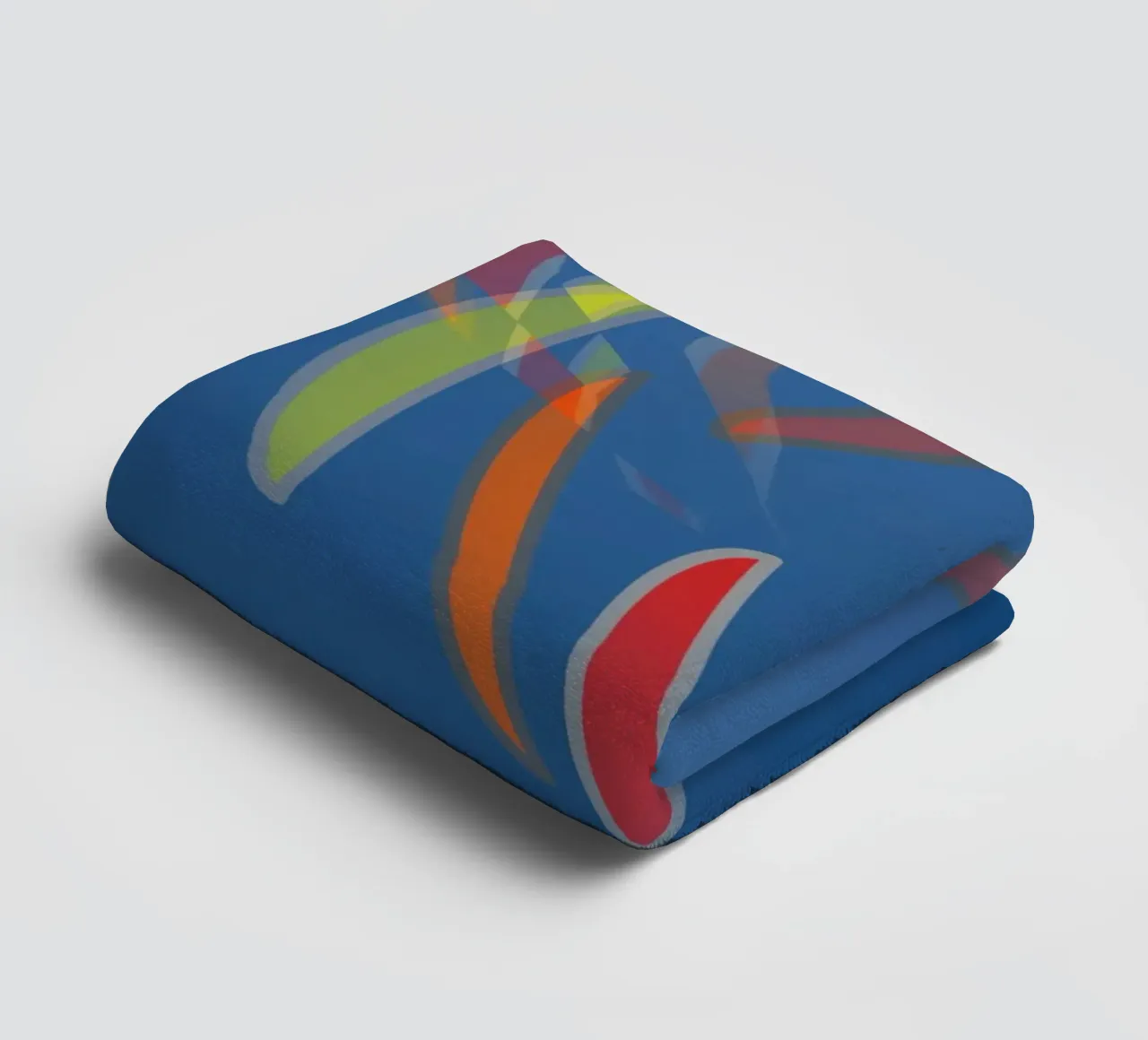 Abstract geometric pattern in blue towel by Something for you