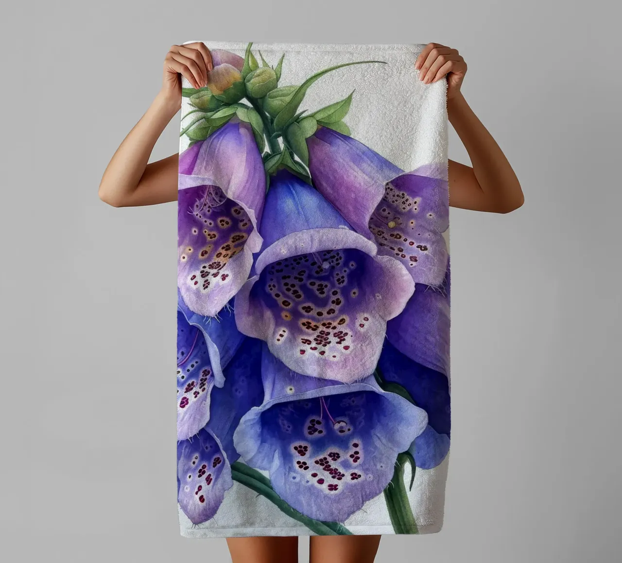Vingerhoedskruid Bloem 3 badhanddoek van Bold Blooms