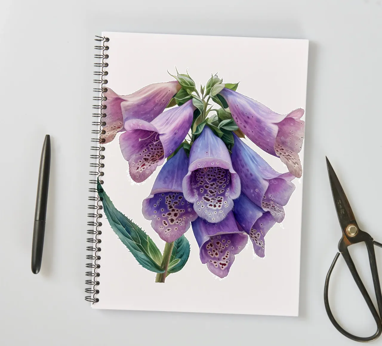 Foxglove Flower 1 spiral notebook by Bold Blooms