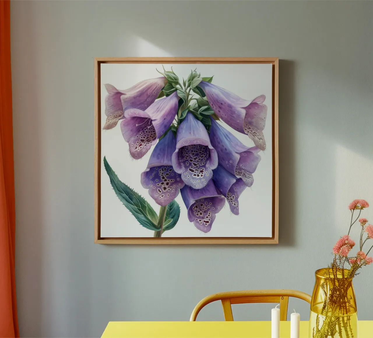 Vingerhoedskruid Bloem 1 canvas met Baklijst van Bold Blooms