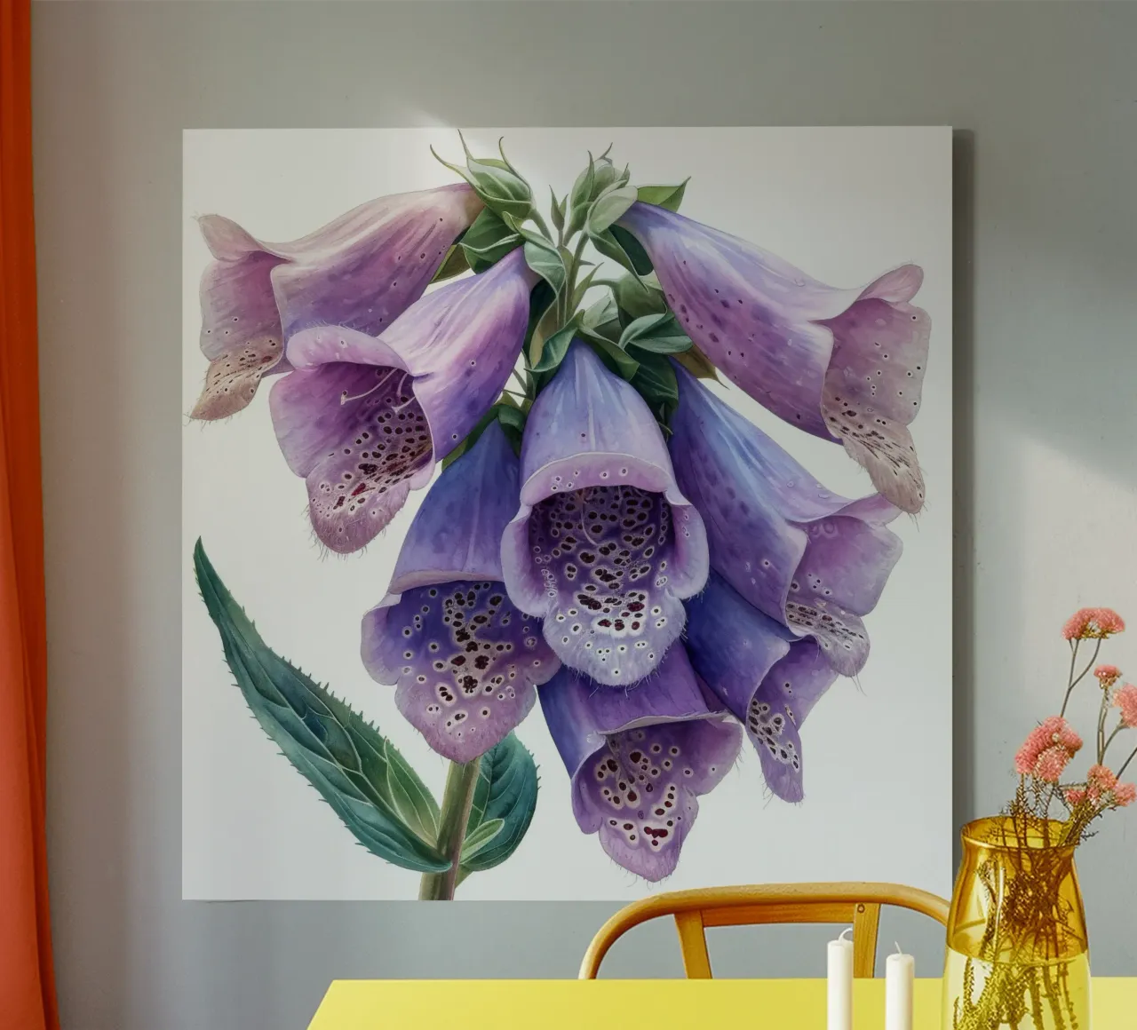 Vingerhoedskruid Bloem 1 canvas met Baklijst van Bold Blooms