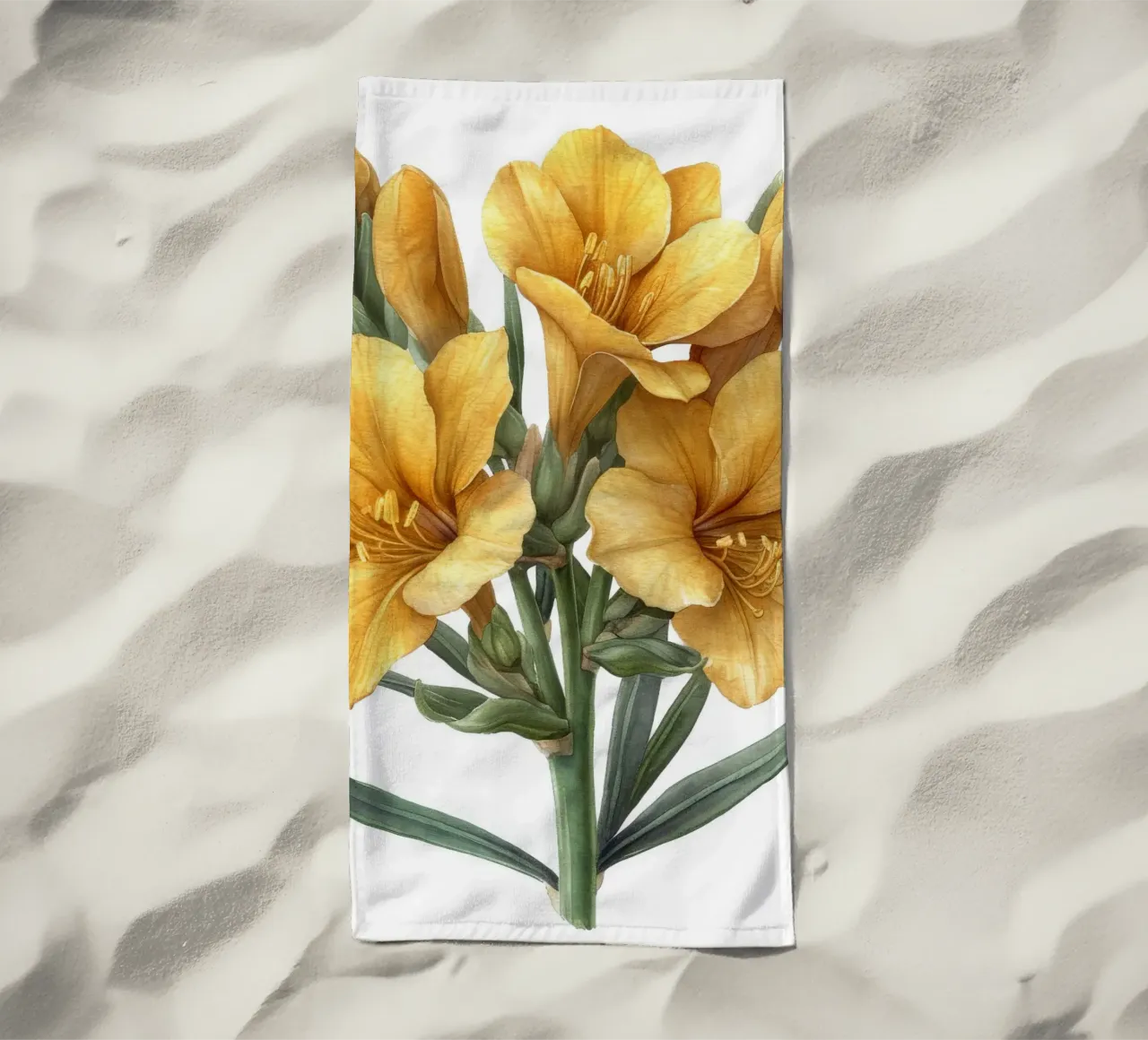 Freesienblüte 2 Strandtuch von Bold Blooms