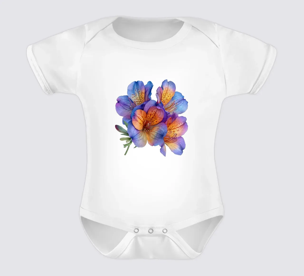 Freesia bloem 3 babyrompertje korte mouwen van Bold Blooms