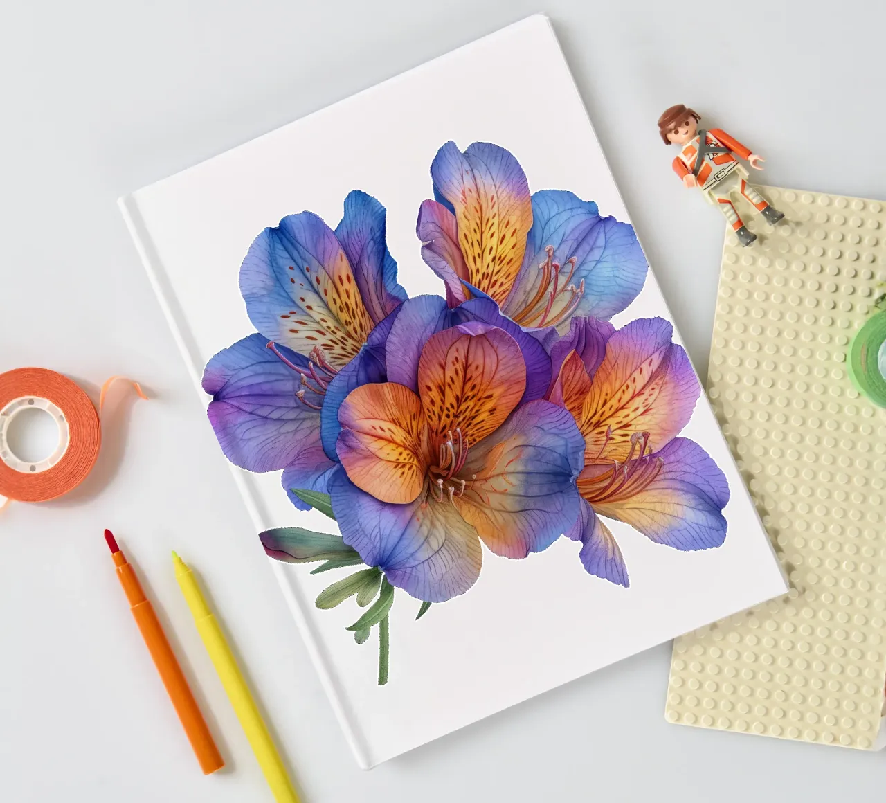 Freesia Flower 3 notebook by Bold Blooms