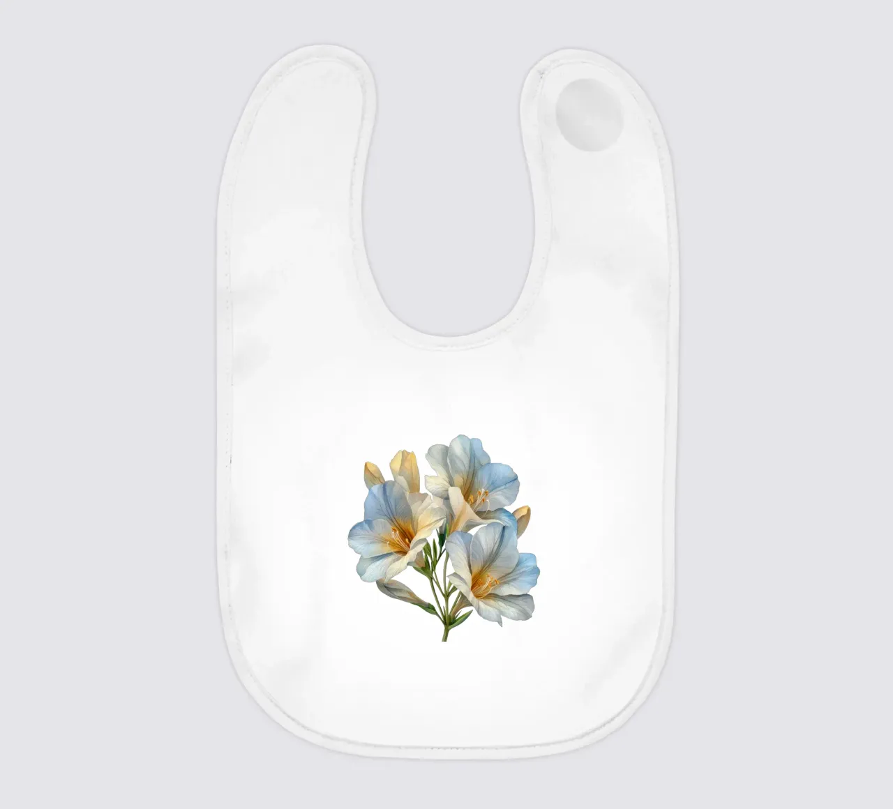 Freesia Flower 4 baby bib by Bold Blooms