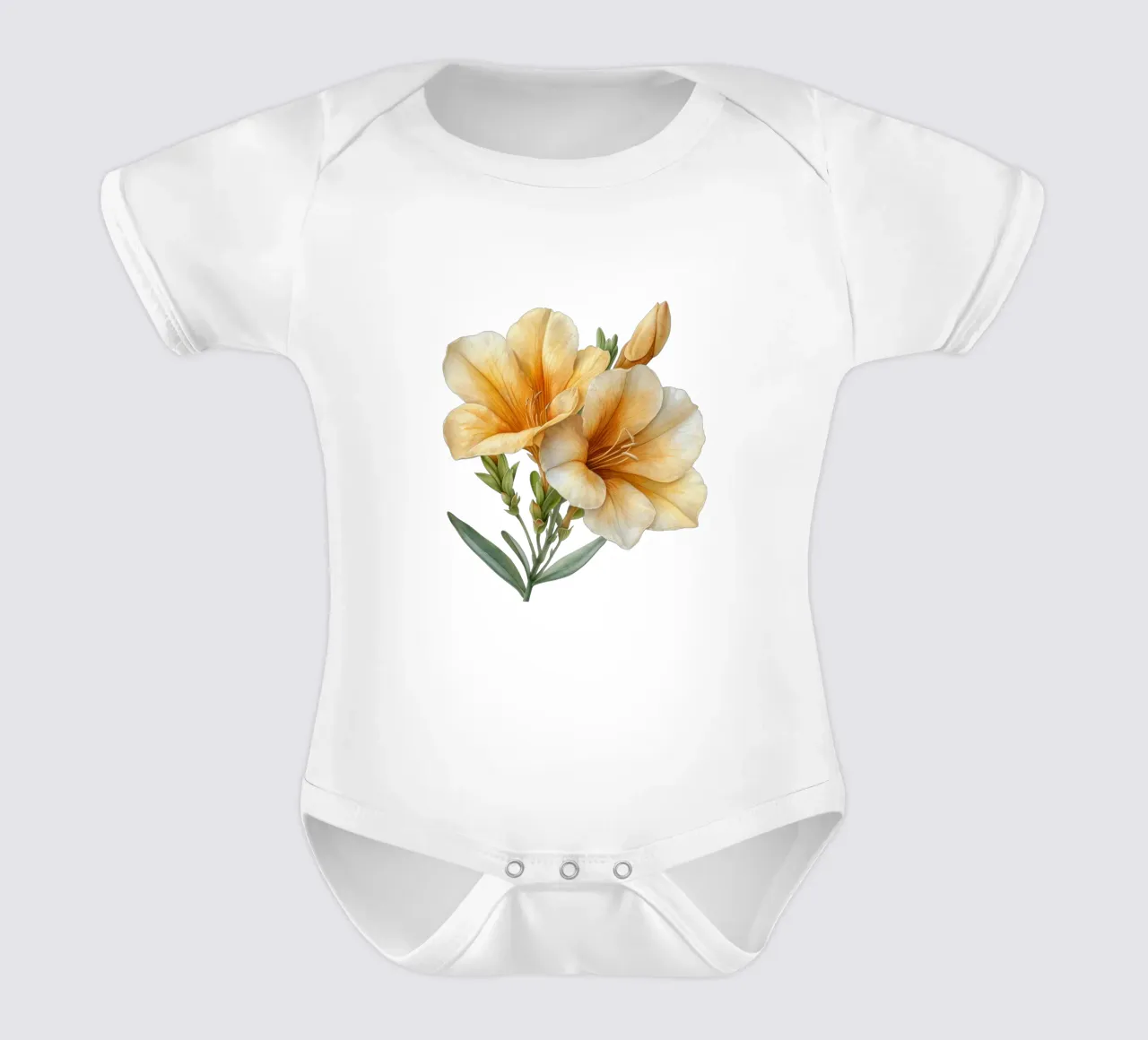 Fiore di fresia 1 body neonato maniche corte da Bold Blooms