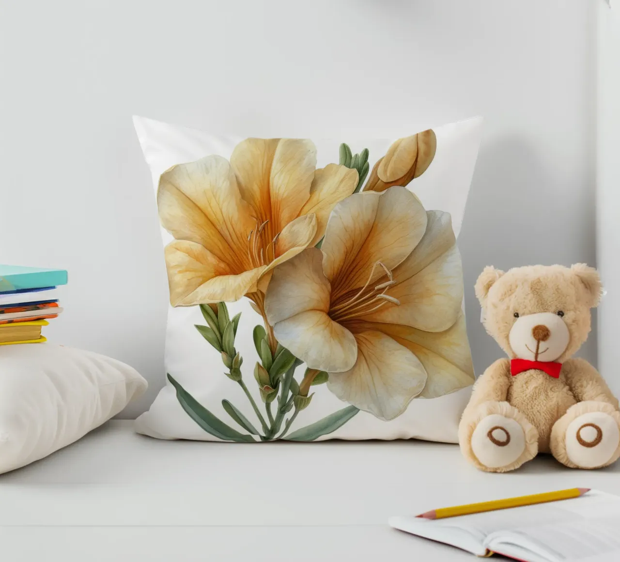Fiore di fresia 1 cuscino da Bold Blooms