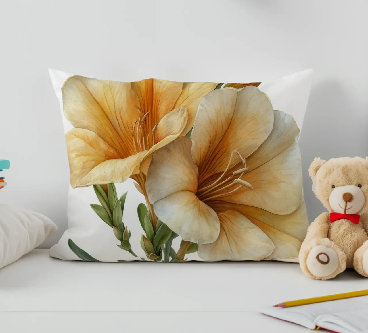 Fiore di fresia 1 cuscino da Bold Blooms