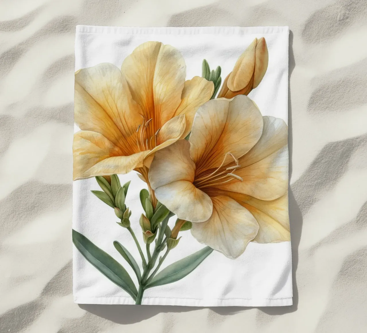 Fiore di fresia 1 telo mare da Bold Blooms