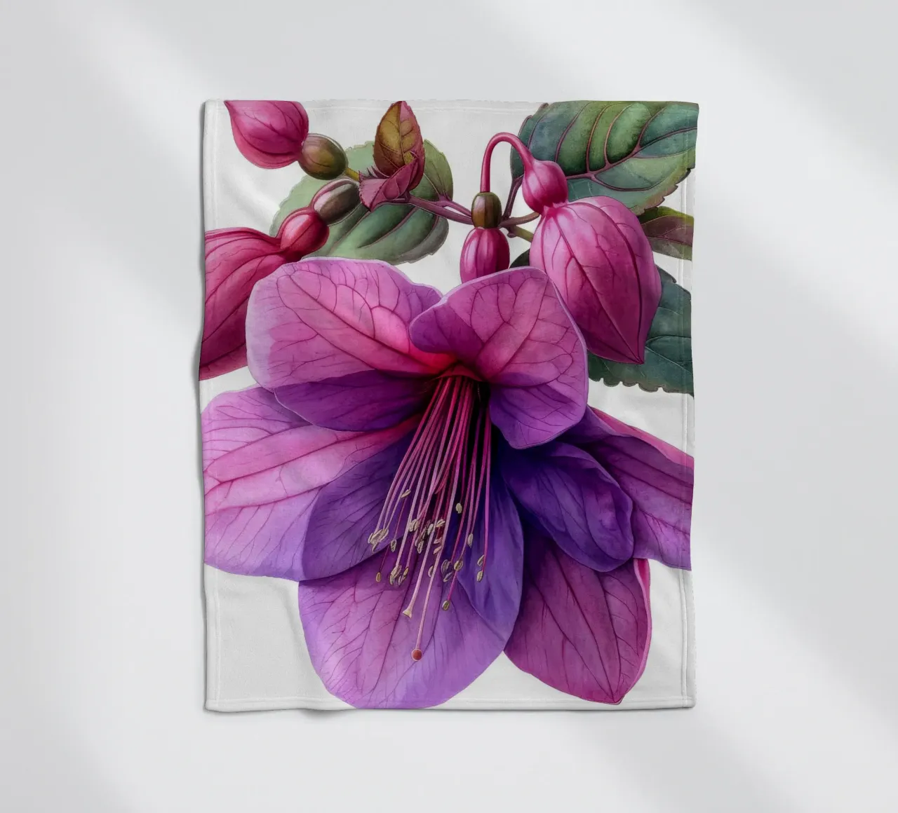 Fiore fucsia 2 coperta in pile da Bold Blooms
