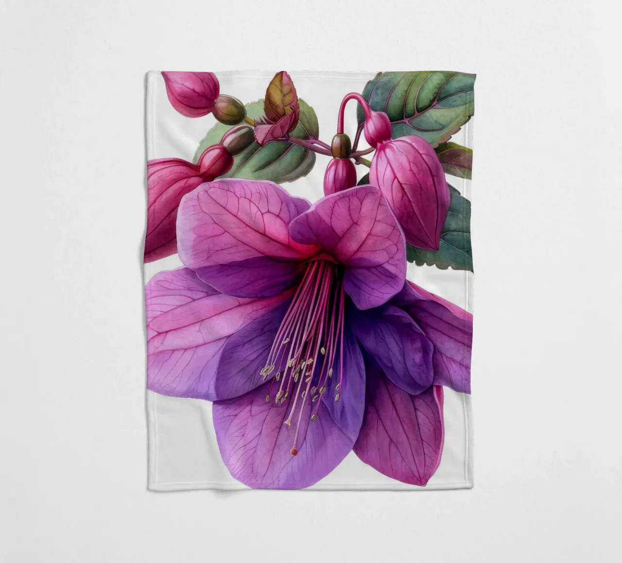 Fiore fucsia 2 coperta in pile da Bold Blooms