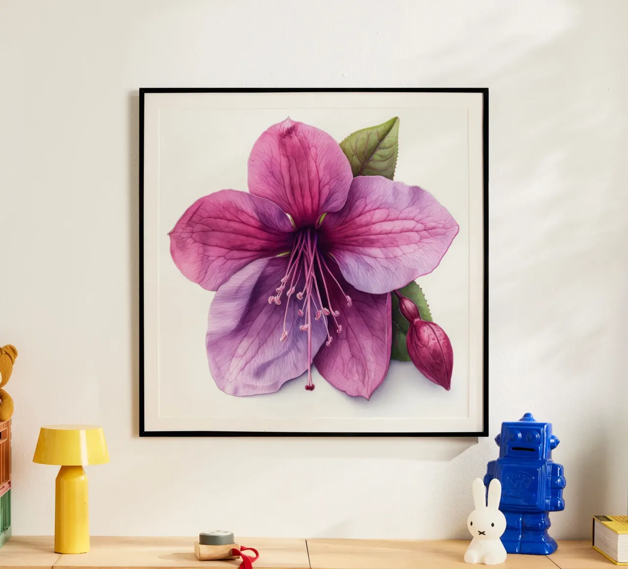 Fiore fucsia 4 poster con telaio in plastica da Bold Blooms