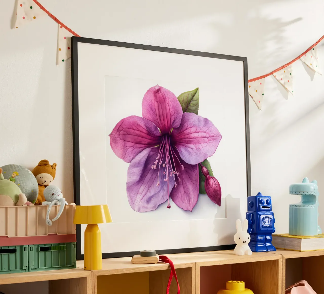 Fiore fucsia 4 poster con telaio in plastica da Bold Blooms