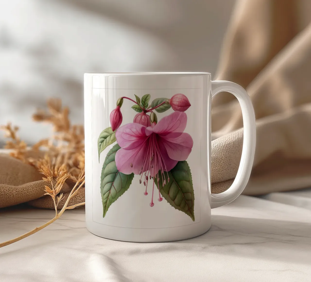 Fiore fucsia 1 tazza in ceramica da Bold Blooms