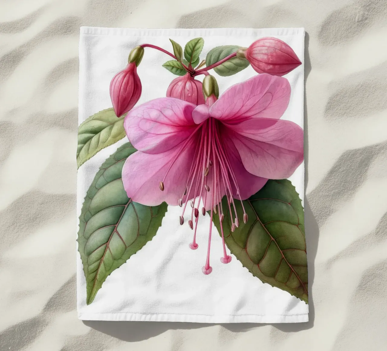 Fiore fucsia 1 telo mare da Bold Blooms