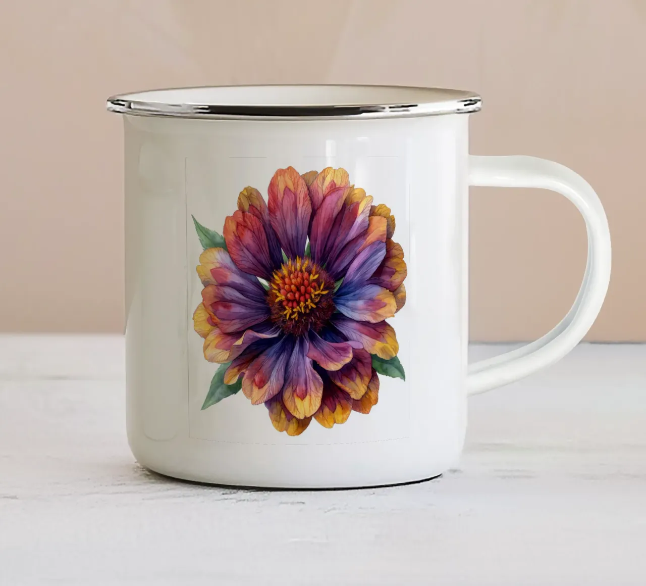 Fiore di Gaillardia 3 tazza in smalto da Bold Blooms