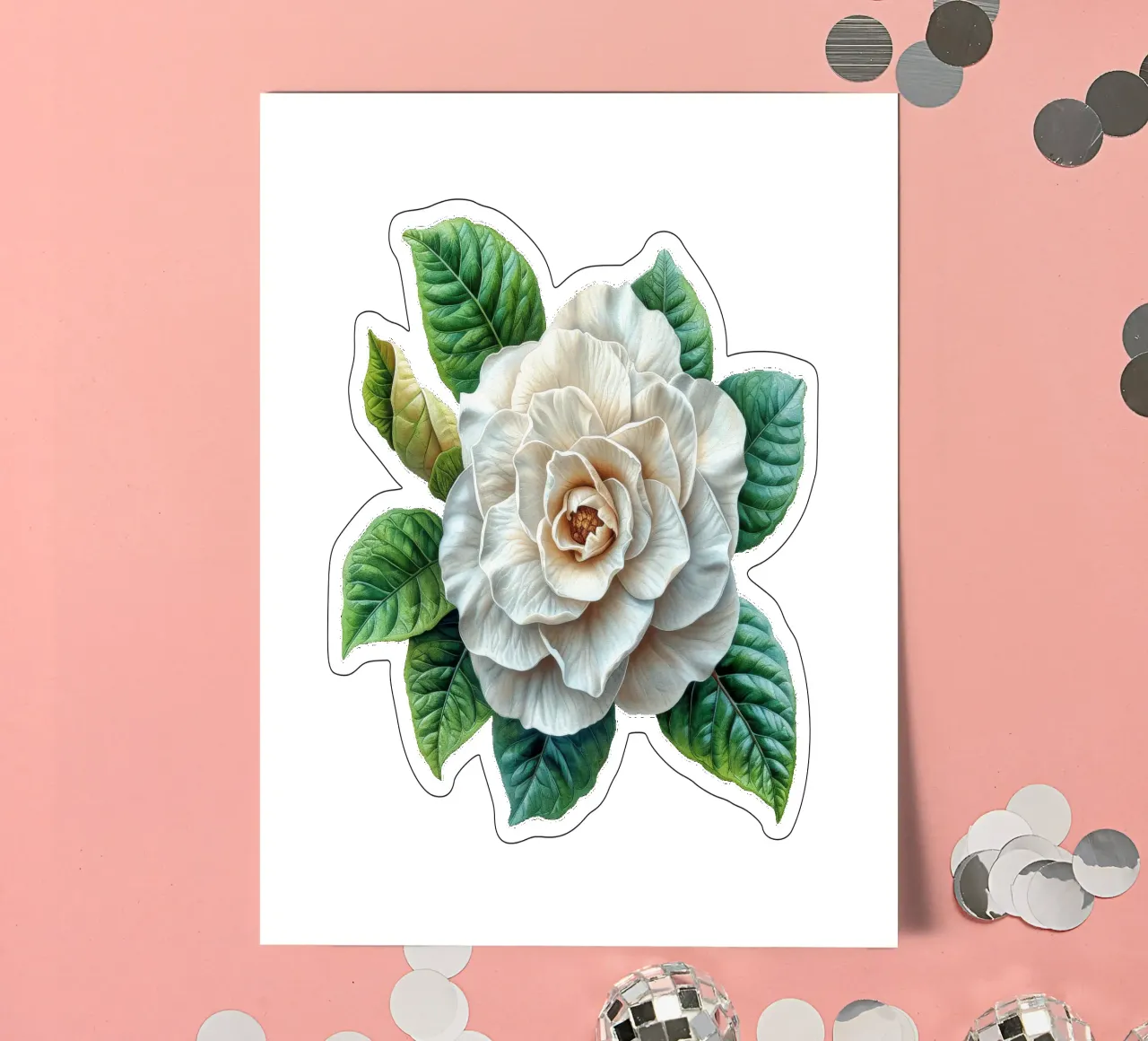 Fiore di gardenia 3 foglio adesivo da Bold Blooms