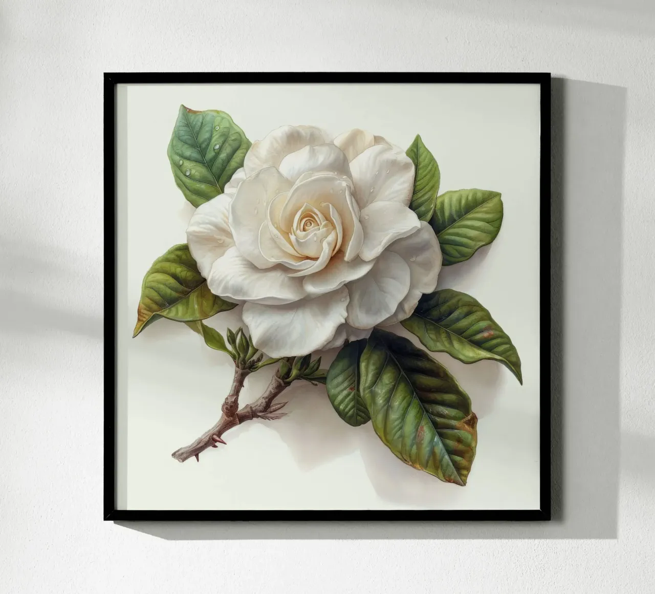 Fiore di gardenia 4 poster con telaio in alluminio da Bold Blooms