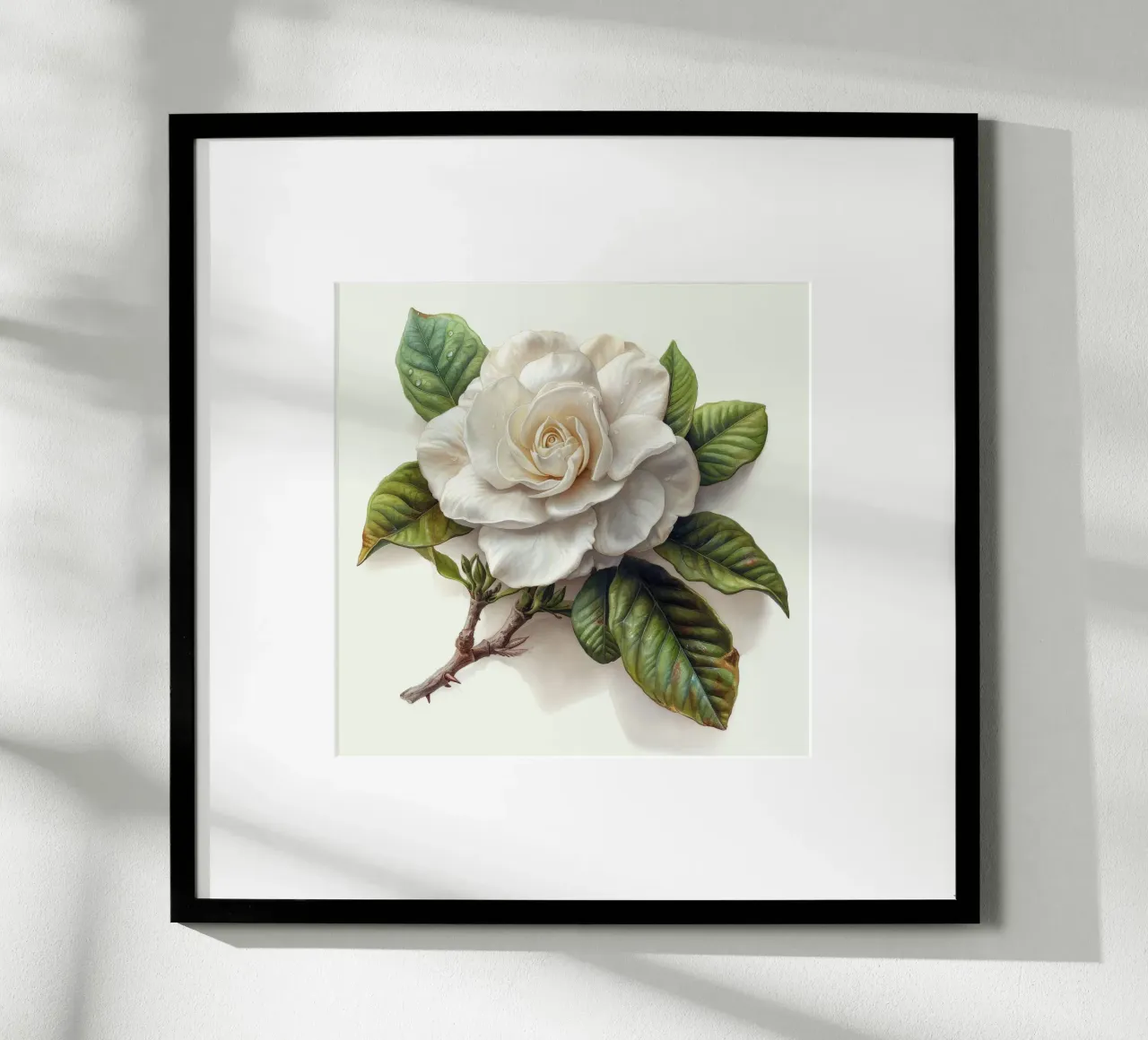 Fiore di gardenia 4 poster con telaio in alluminio da Bold Blooms