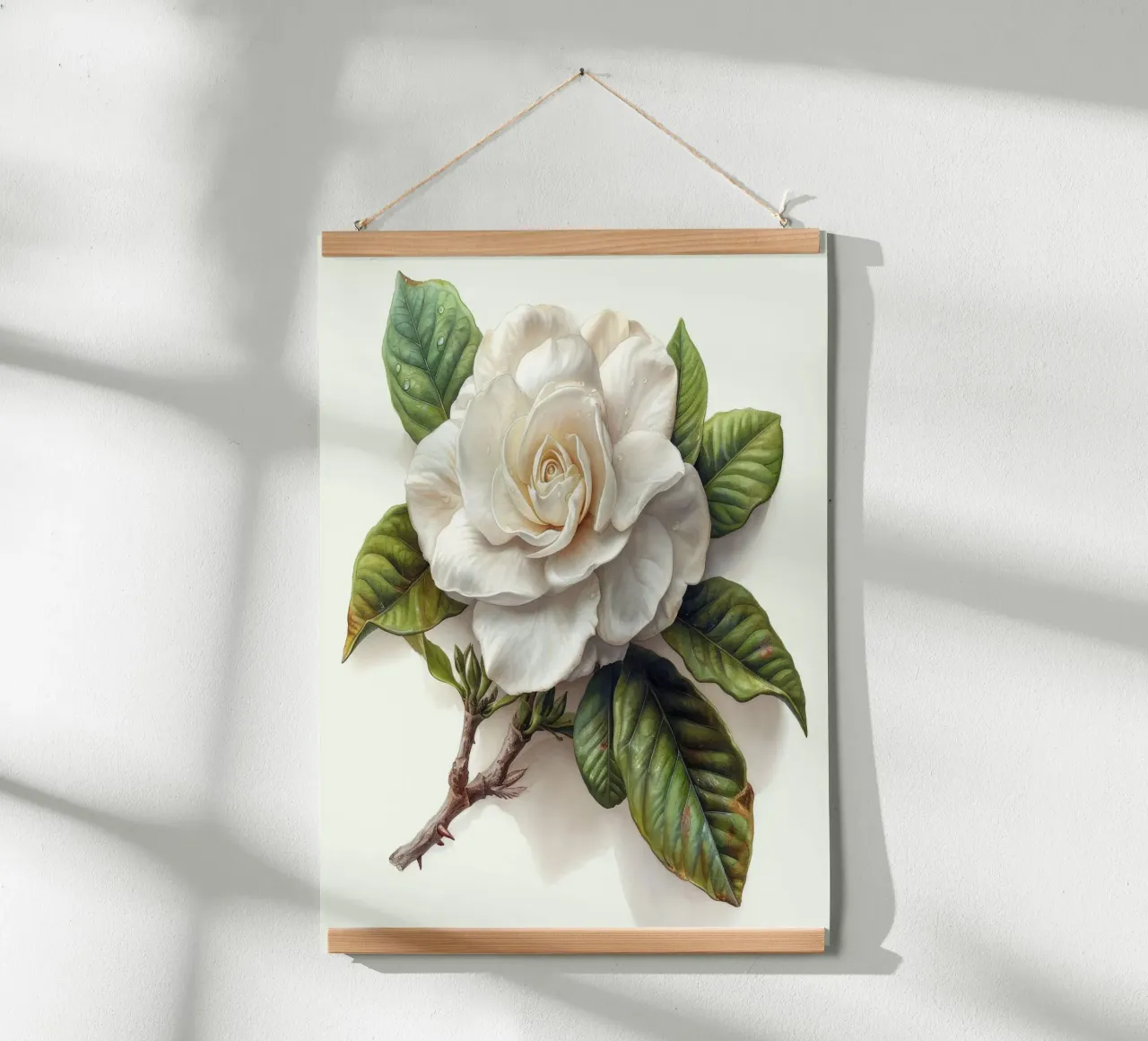 Fiore di gardenia 4 poster con telaio in alluminio da Bold Blooms