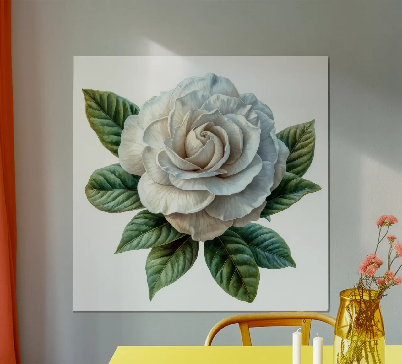 Fiore di gardenia 1 poster con telaio in plastica da Bold Blooms