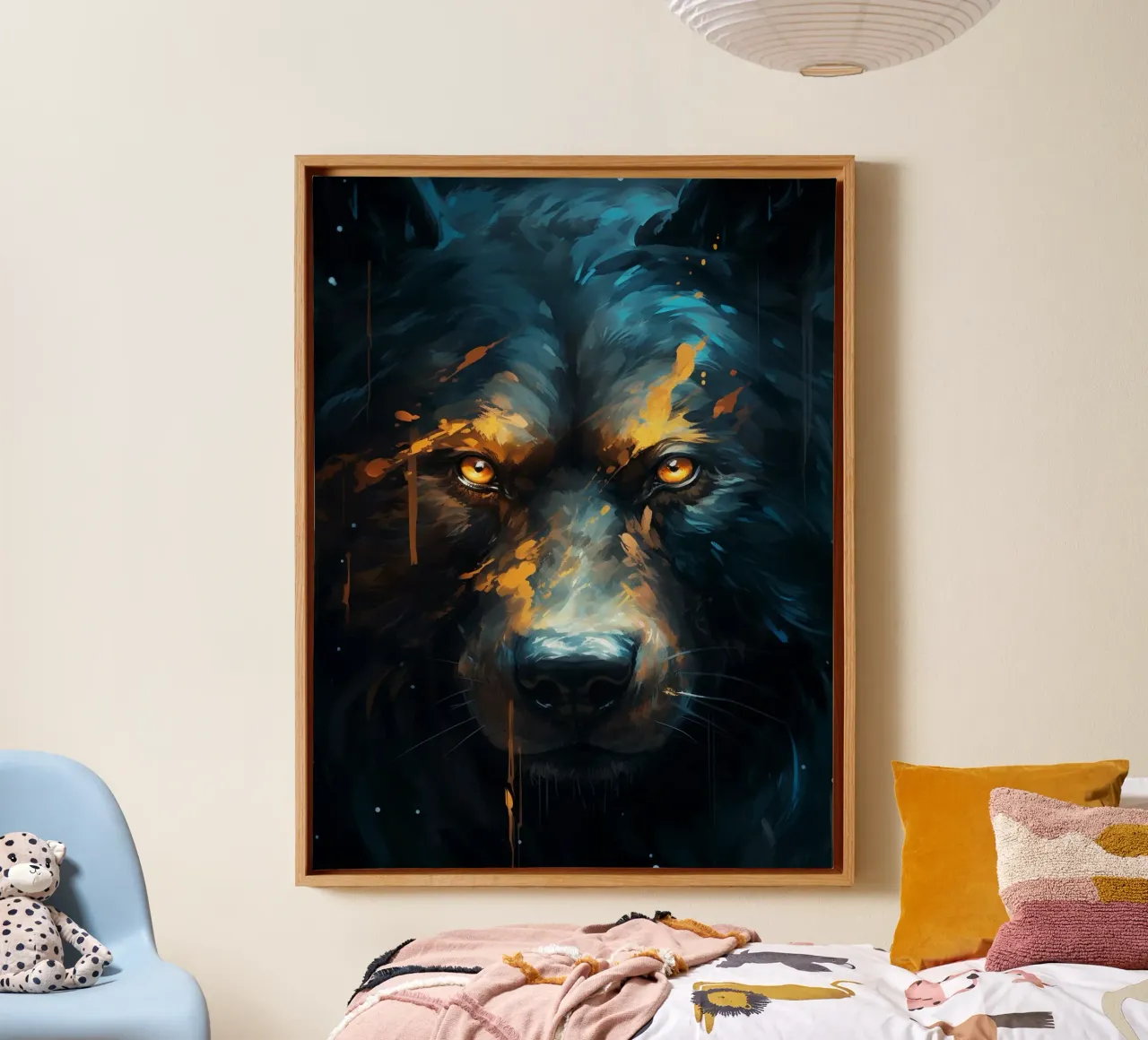 Bear Fantasy 2 canvas met Baklijst van Mateo