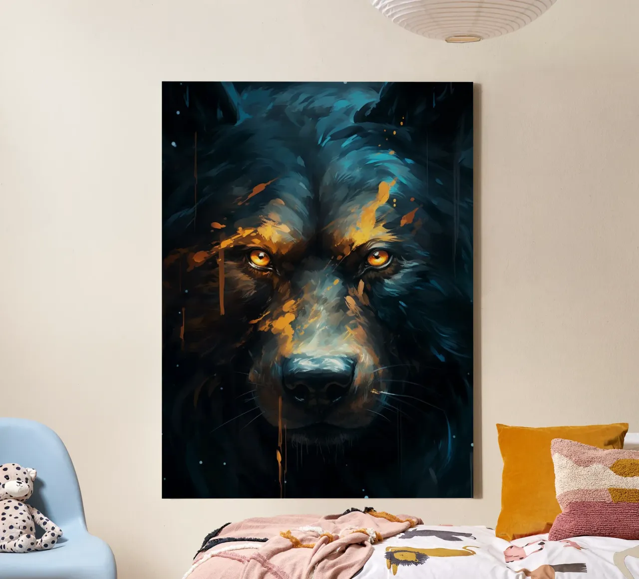 Bear Fantasy 2 canvas met Baklijst van Mateo