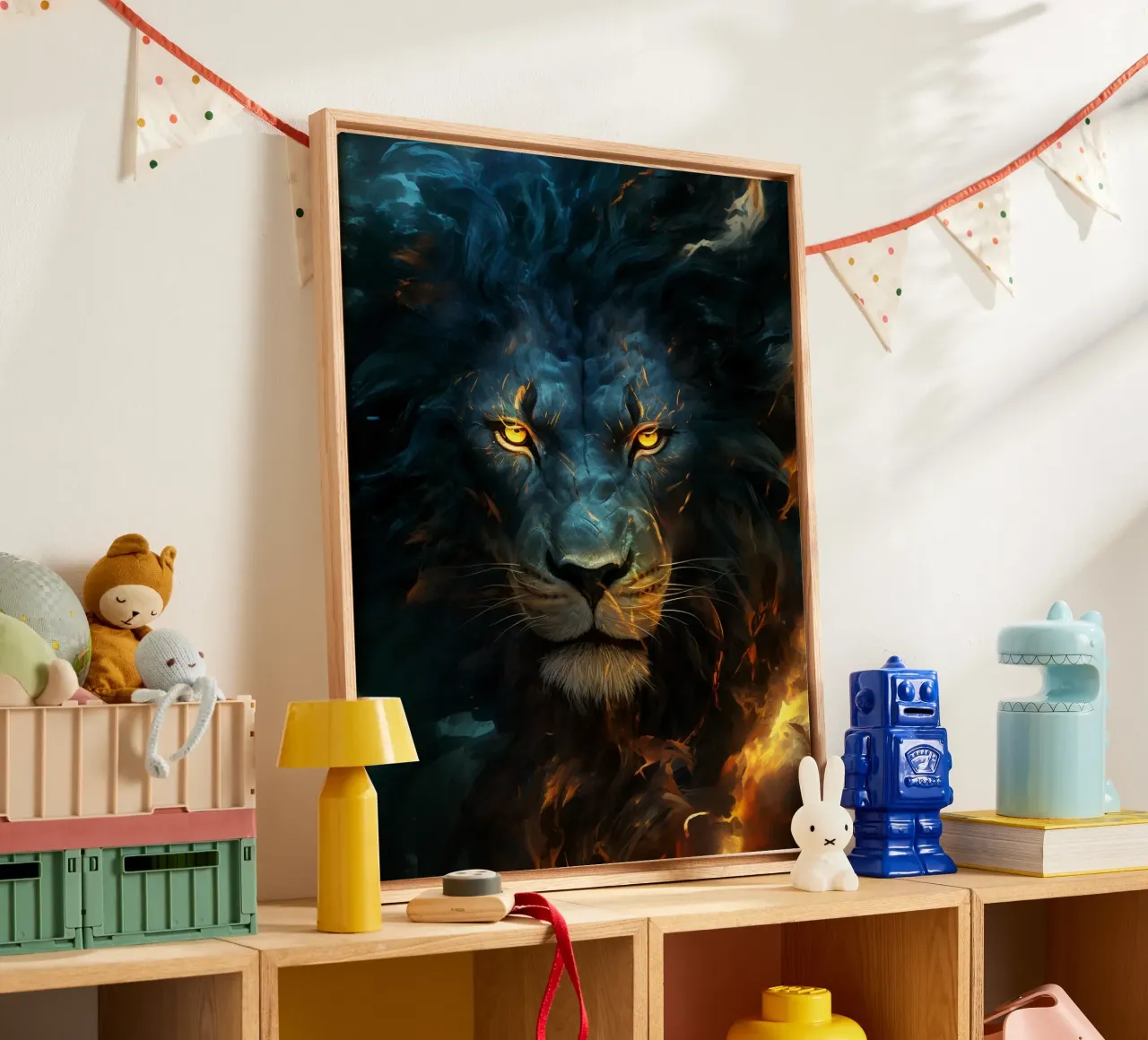 Lion Fantasy 2 canvas with Floater frame by Mateo