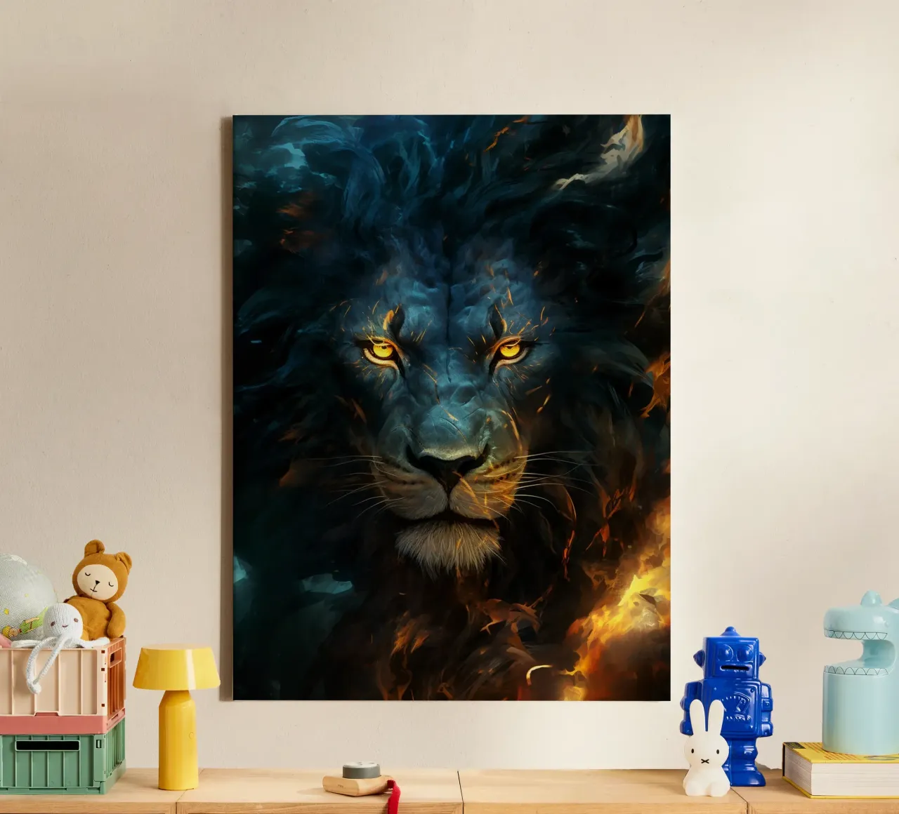 Lion Fantasy 2 canvas with Floater frame by Mateo