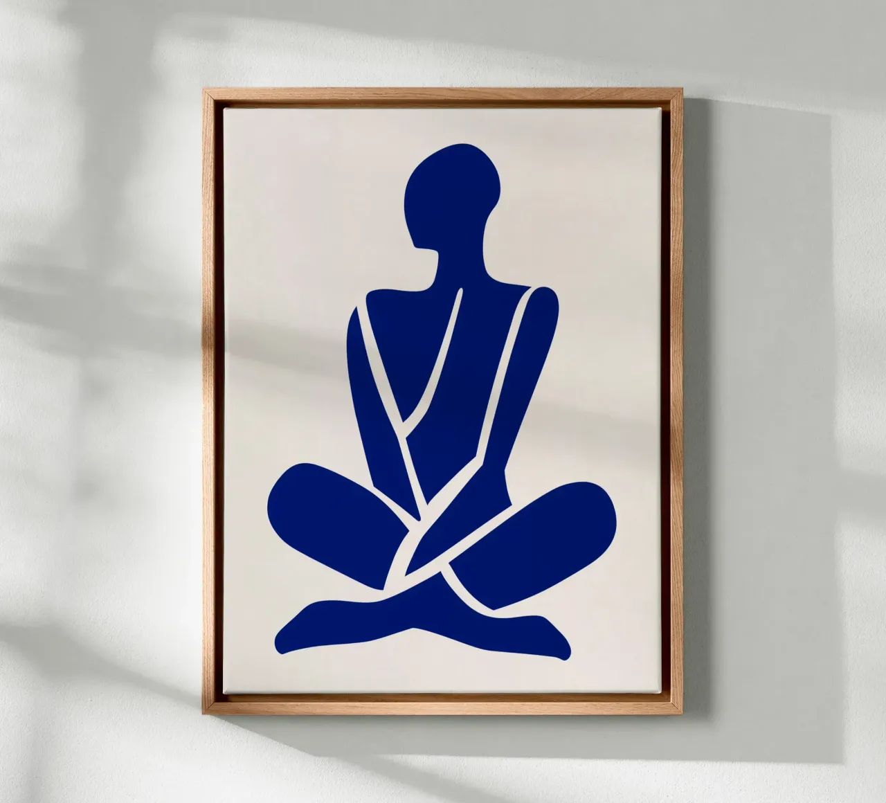 Silhouet in meditatie canvas met Baklijst van DWA