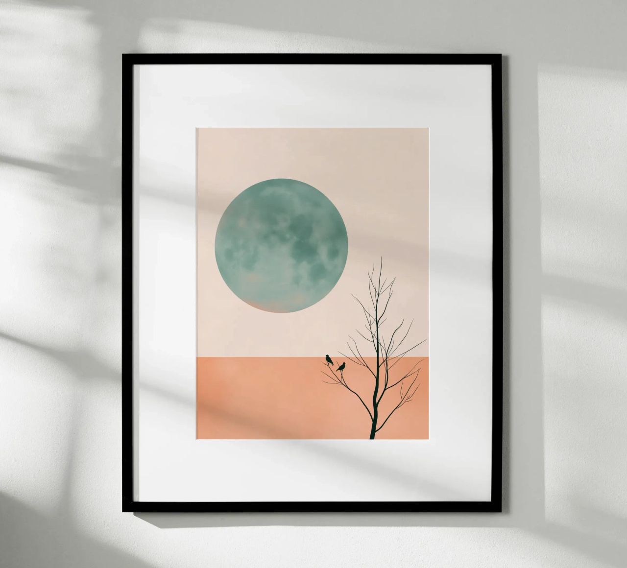 Green moon and birds poster by DWA