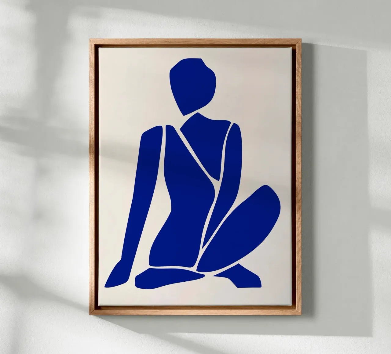 Minimalistisch blauw silhouet canvas met Baklijst van DWA