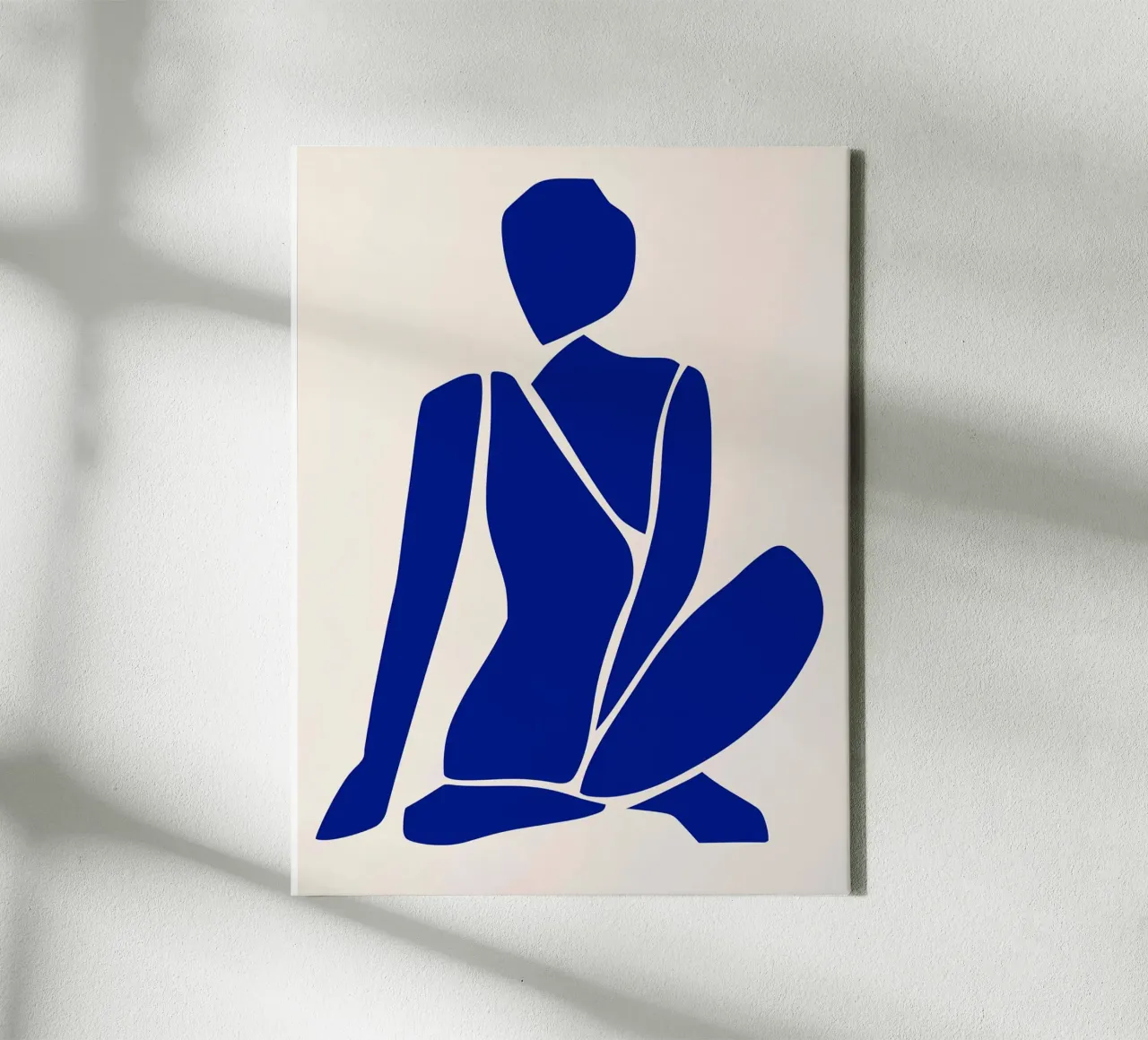 Minimalistisch blauw silhouet canvas met Baklijst van DWA