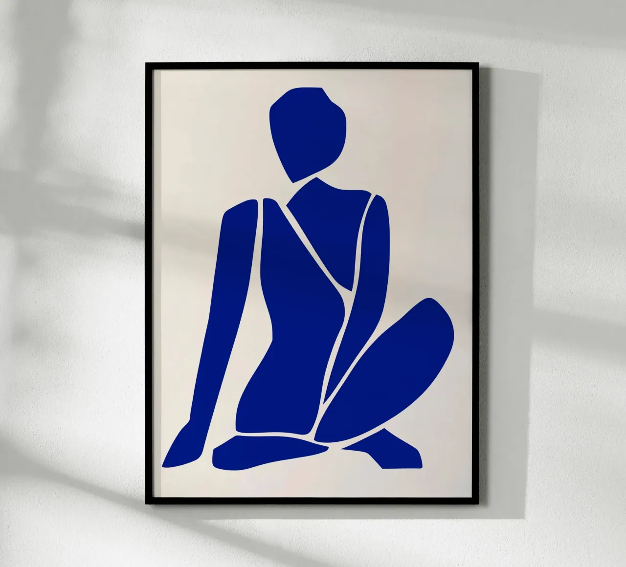 Silhouette bleue minimaliste poster avec cadre en plastique de DWA