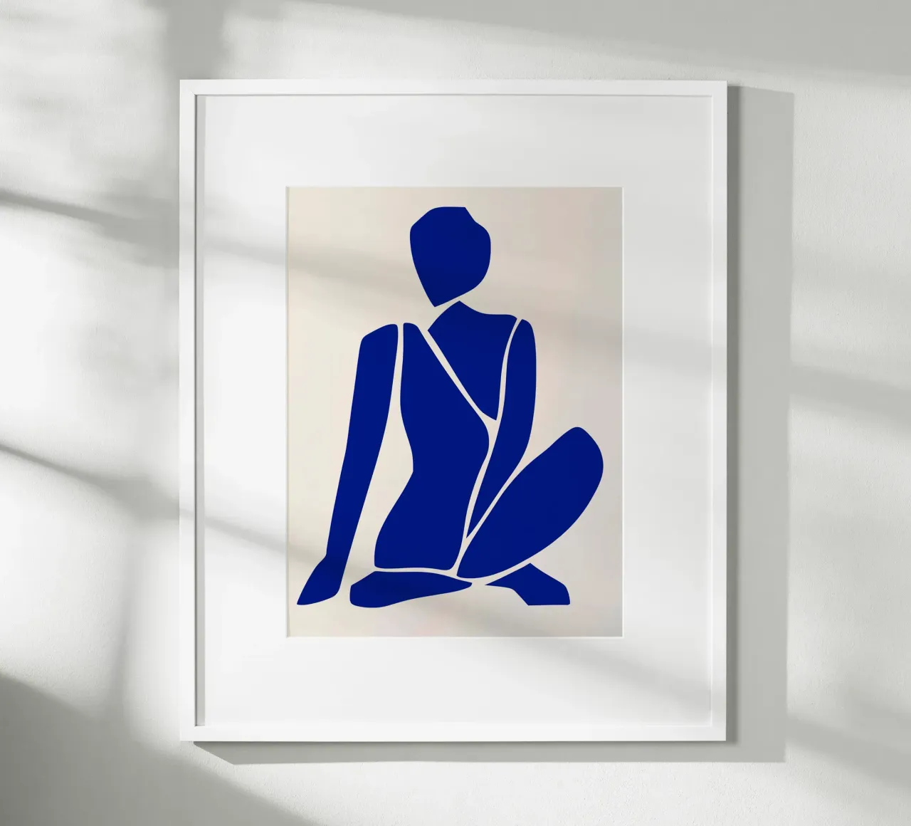 Silhouette bleue minimaliste poster avec cadre en plastique de DWA
